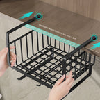 Kitchen Under Cabinet Basket Organizer Storage Hanger Cup Holder Closet Desk Hanging Rack for Kitchen Paper Towel with 4 hooks