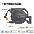 Giraffe Tools AW30 Garden Hose Reel Retractable 1/2" x 100 ft Wall Mounted Water Hose Reel