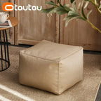 OTAUTAU Big Faux Leather Ottoman Pouf Stool with Filling Bean Bag Footrest Footstool Corner Door Side Seat Futon Frameless JD007