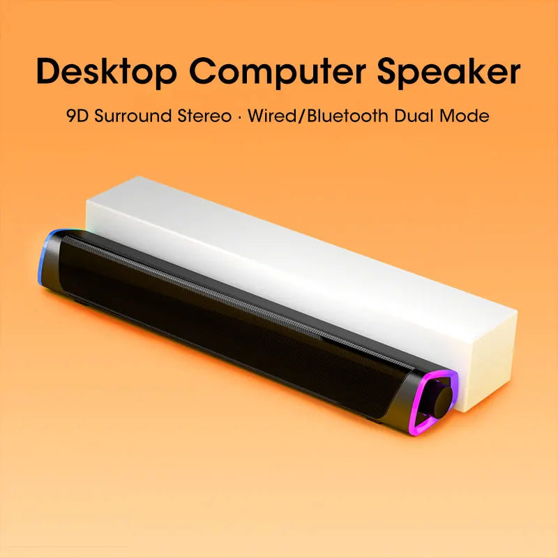 Laptop & PC Bluetooth Speaker Bar - Wired Subwoofer
