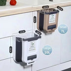 Kitchen Wall-mounted Folding Trash Can Household Cabinet Hanging Storage Trash Basket Creative Classification Hanging Trash Can