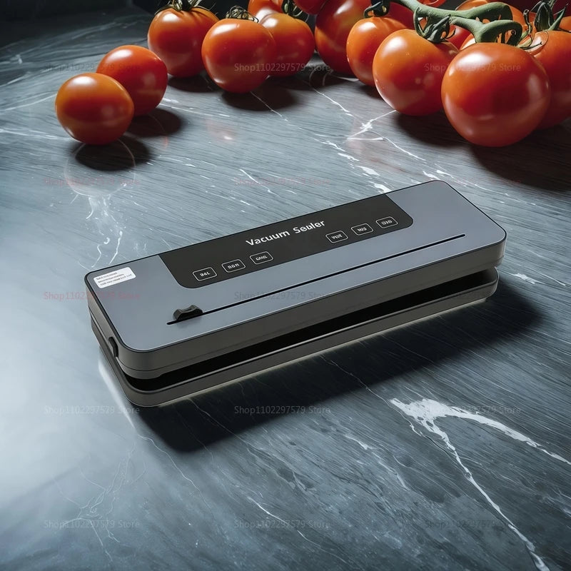 Electric Vacuum Sealer with Built-in Cutter for Food Storage Touch Button Dry/Wet Food Packaging Machine Vacuum ier device