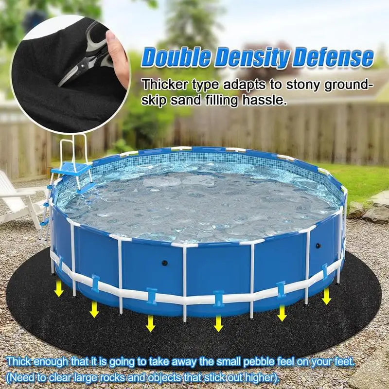 Round Tub Mat Over Ground Pool Protector Mat Puncture Protection Pad Non-Slip Outdoor Pool Protection Padding Pool Liner Pad