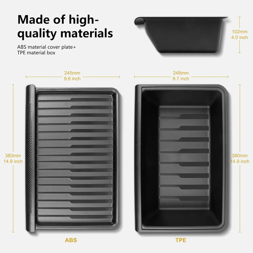 2-Pack Under Seat Organizer for Tesla Model Y (2020, 2021, 2022, 2023, 2024) Hidden Storage Boxes with Lids, Maximize Space,Easy