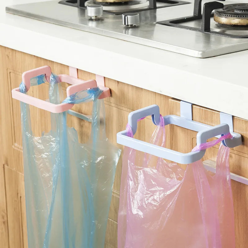 Kitchen Hanging Cabinet Door Garbage Rack Door Back Garbage Bag Storage Rack Plastic Bag Rack Garbage Can Stand Rag Hanger