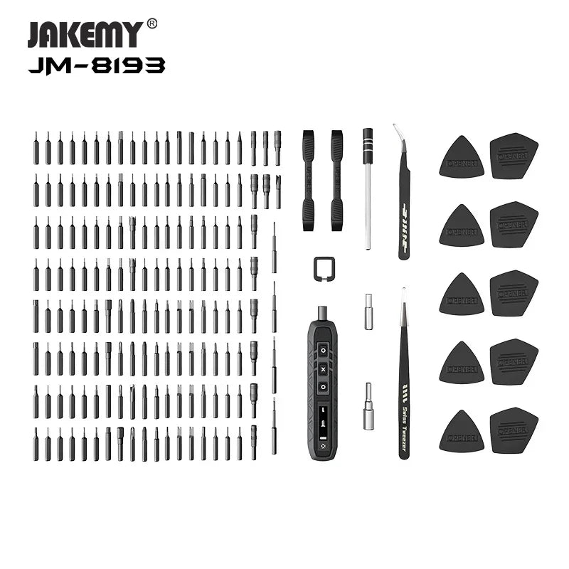 JAKEMY JM-8193 180-in-1 Electric Mini Precision Screwdriver Toolkit Multifunctional for Repair Phone Camera Mini Electronics