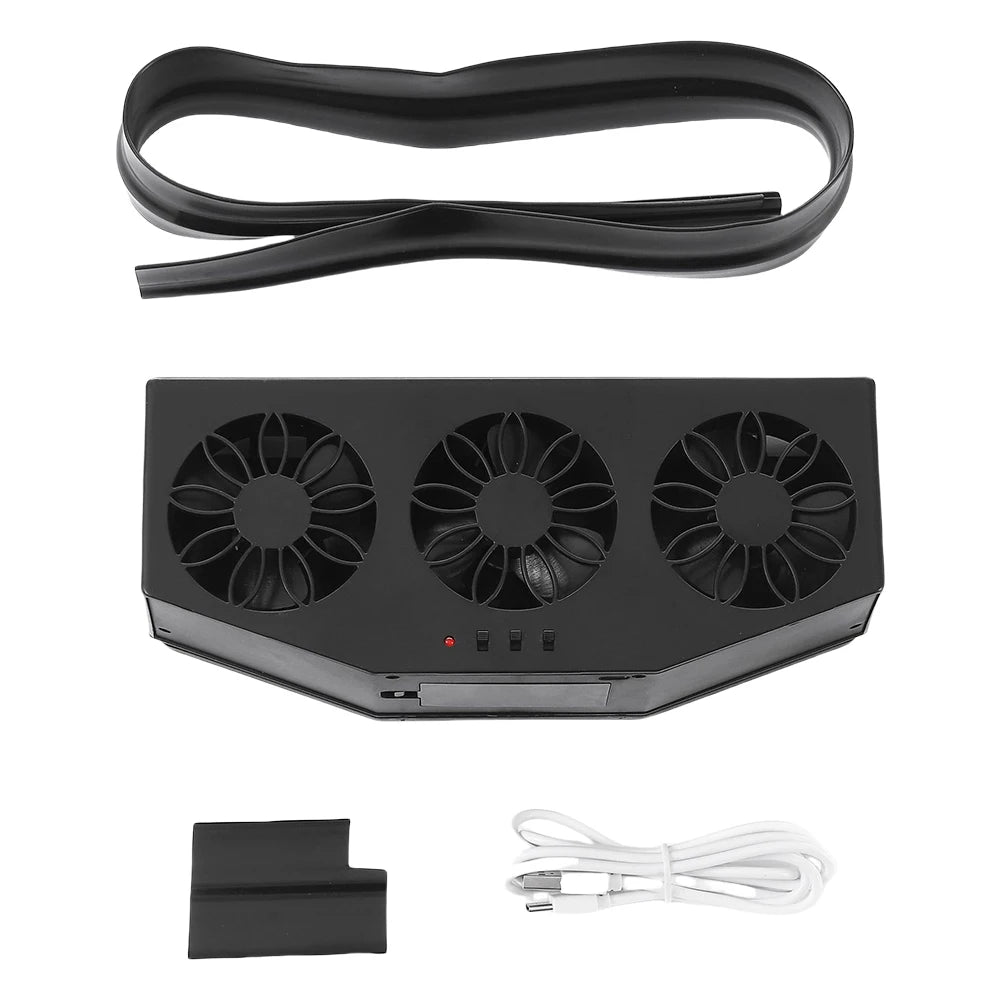 1PCS Solar Car Exhaust Fan with 3 Air 5000 RPM Outlets Car Radiator A