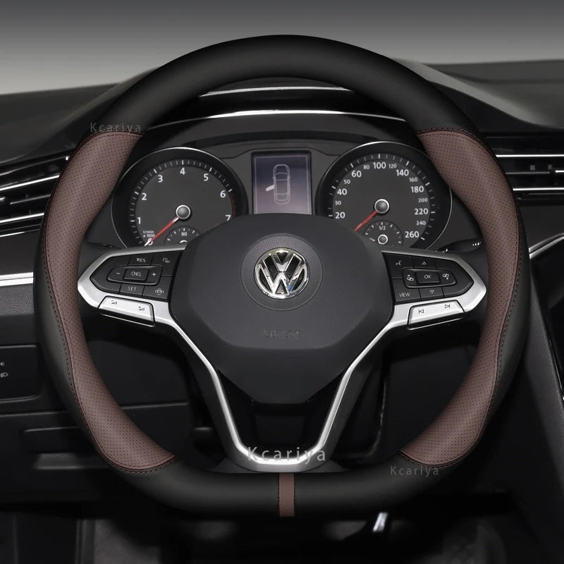 For VW Volkswagen MK2 MK3 MK4 MK5 MK6 MK7 MK8 GOLF 5 6 7 GTI POLO R, New Type Microfiber Leather Car Steering Wheel Cover