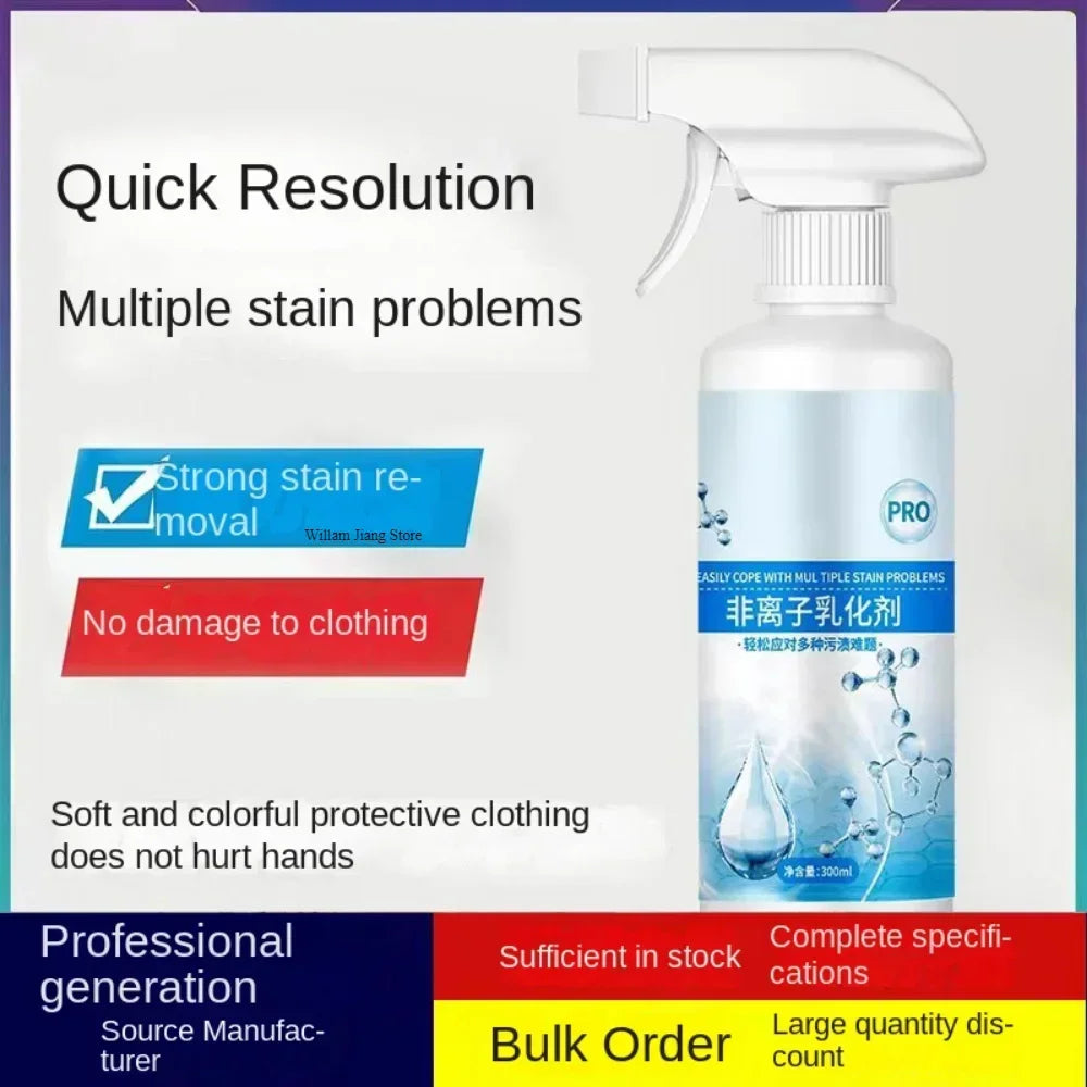 Oil Stain Cleaning Fluid Percarbonate Soda Liquid Detergent Ionic Emulsifier Stain Treater Spray Fabric Rust Remover Baking Home