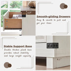 Farmhouse  Dresser, Wood Large Chest, Rustic Closet Dresser for Bedroom or Living Room, Antique White Color