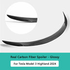 High Performance Real Carbon Fiber Spoiler for Tesla Model 3 Highland 2025 2024 Car Original Rear Trunk Tail Wing Car Accessory