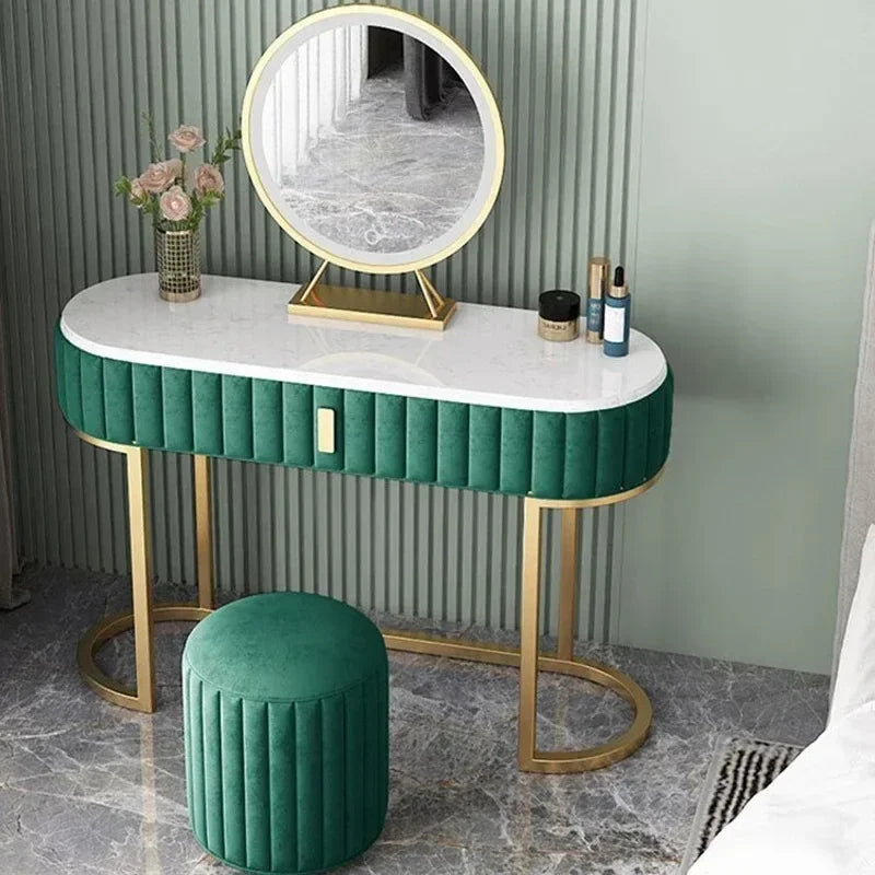 Salon Gray Storage Vanity Table Aesthetic Salon Bedroom Dresser Organizer Space Saving Organizer Schminktisch Trendy Furniture