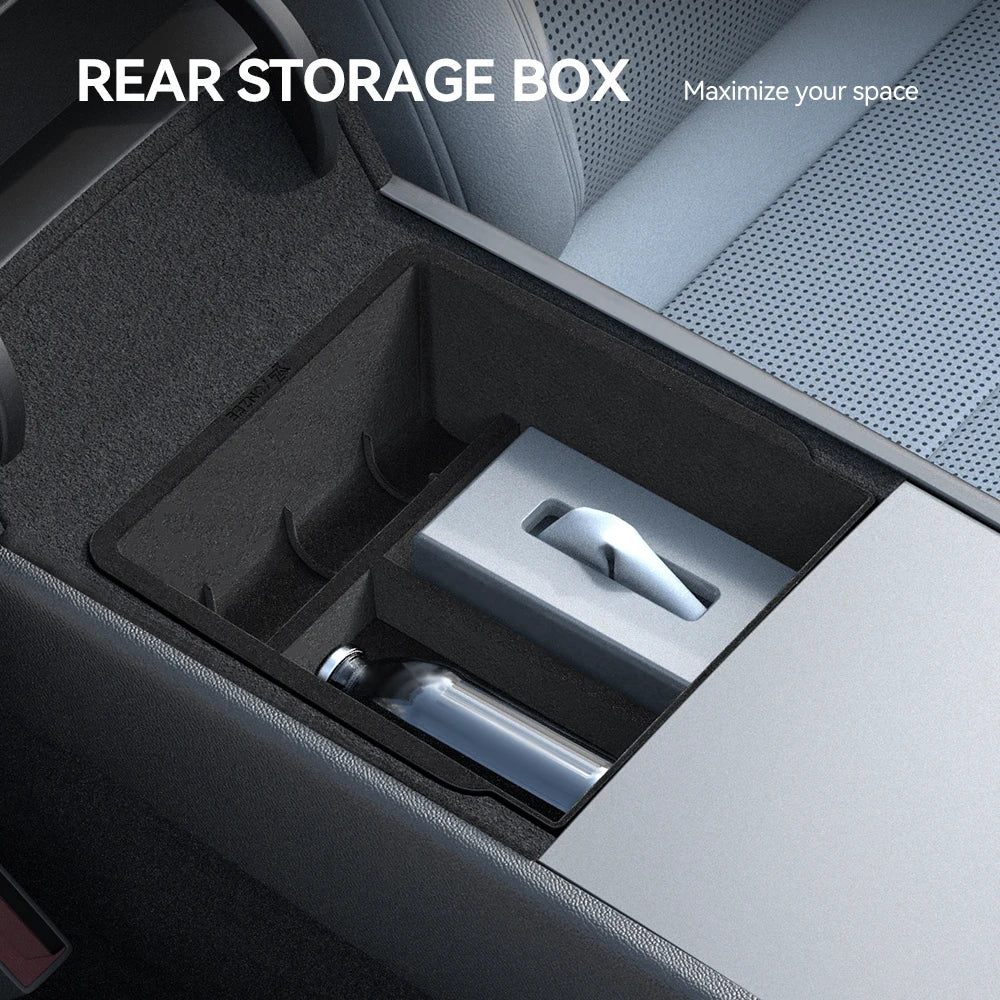 YZ For Tesla Model 3 Highland Model Y Juniper 2021-25 Center Armrest Hidden Storage Box Cup Holder Console Organizer accessories