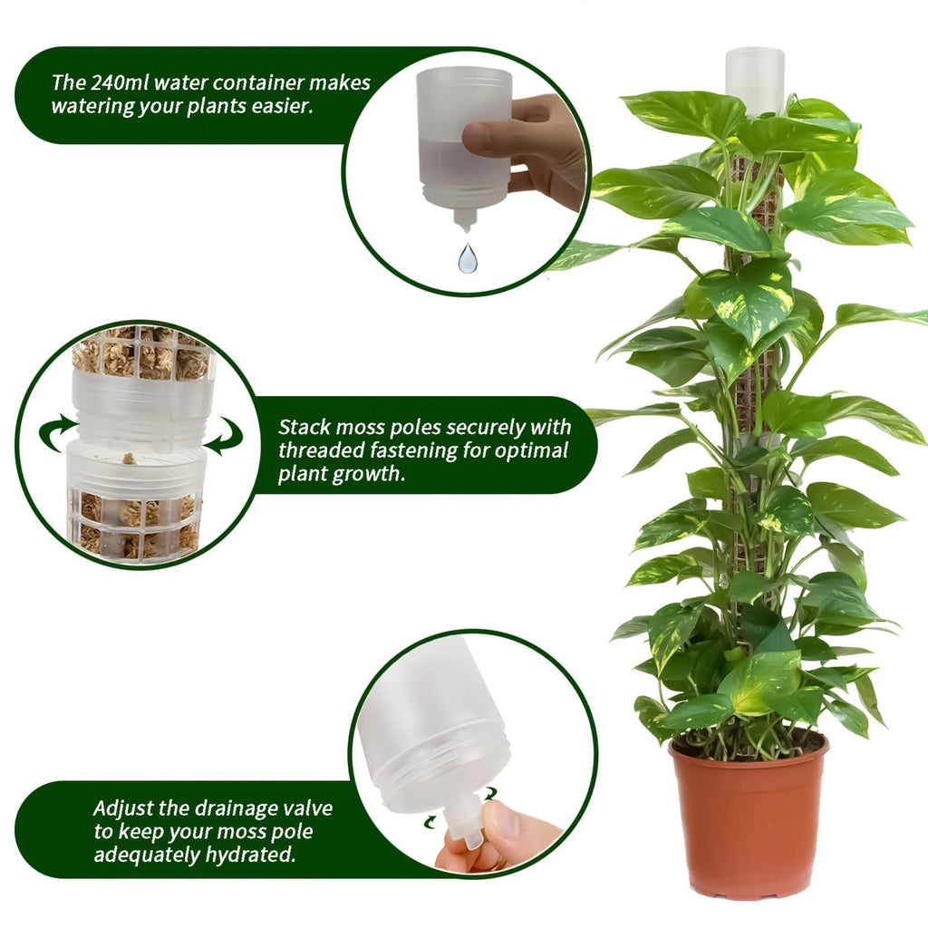 1/2/3pcs Self-watering Moss Pole Stackable Plant Stand Plant Climbing Column Growing Support Stand for Plants Garden Accessories