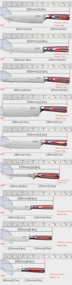 WXCOO Kitchen Knife Tools Set Chicken Cooking Meat Fish Fruit Bone Handmade Forged  Bread Knife  Professional