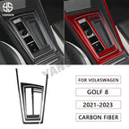 Gear Shift Panel Surround Trim Carbon Fiber Cover Sticker For Volkswagen Golf 8 GTI MK8 2021-2023 Car Inside Accessories