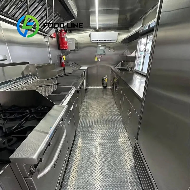 Modern Mobile Kitchens Food Trailer Truck Concession Catering Caravan with Snack and Chip Applications