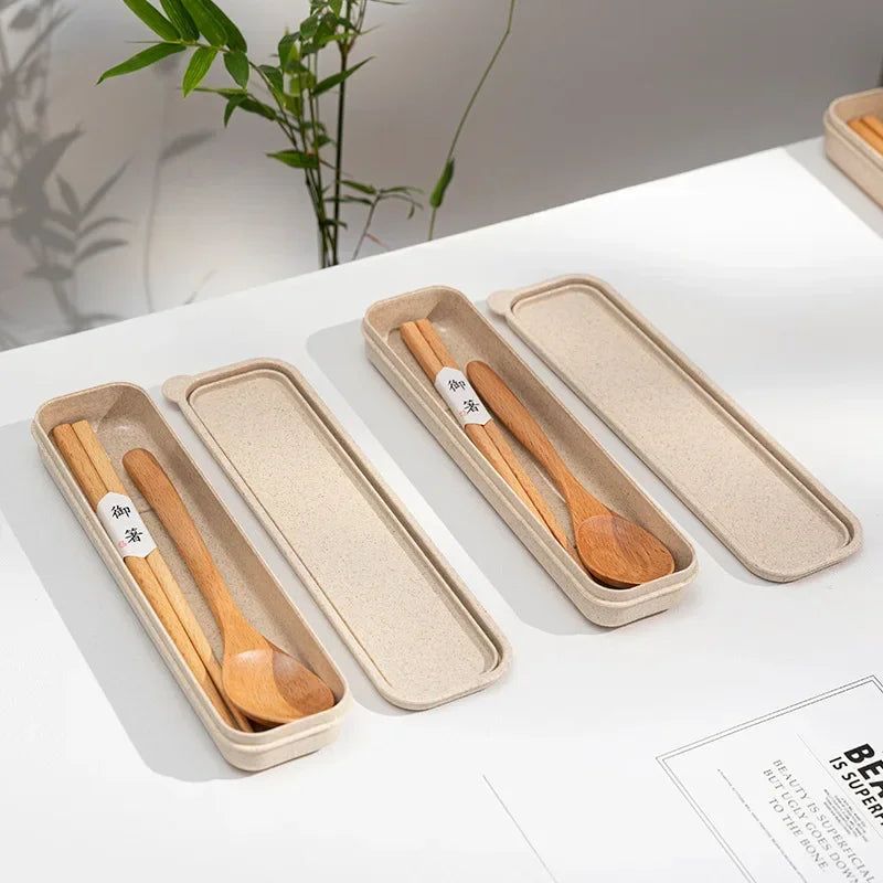 Handmade Home Dinnerware Tableware Cutlery for Kitchen, Natural Wooden Spoon & Fork Dinner Kit, Rice Soups, Cereal Utensil