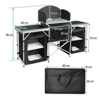 Hot-selling Outdoor Camping Mobile Kitchen Portable Outdoor Foldable Cooking Station Camping Kitchen Table WIth Storage