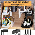 2 Tier Under Sink Organizer, Pull-Out Drawer Storage Rack, Multipurpose Kitchen Bathroom Shelf for Spice, Cosmetics, Toiletries