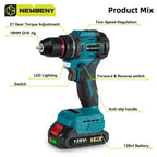 NEWBENY 10mm Brushless Electric Drill 21+2 Torque Multifunctional Cordless Electric Screwdriver For Makita 18V Battery Pin