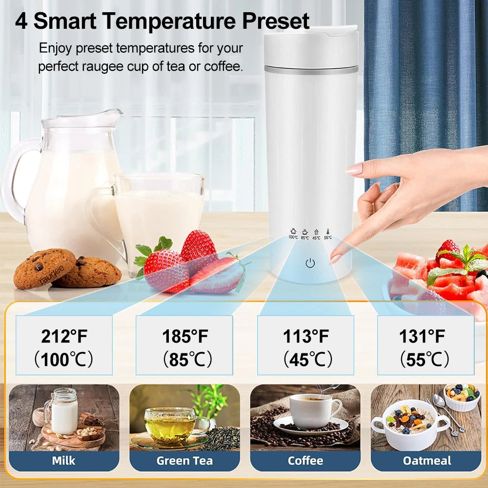 Portable Electric Kettle Mini Electric Kettle Tea Coffee Pot Anti-Scald Water Thermal Cup Keep Warm Hot Water Bottle for Travel