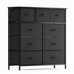 9 Drawer Fabric Dresser for Bedroom, Chest of Drawer Organizer Storage Cabinet for Closet, Entryway, Black