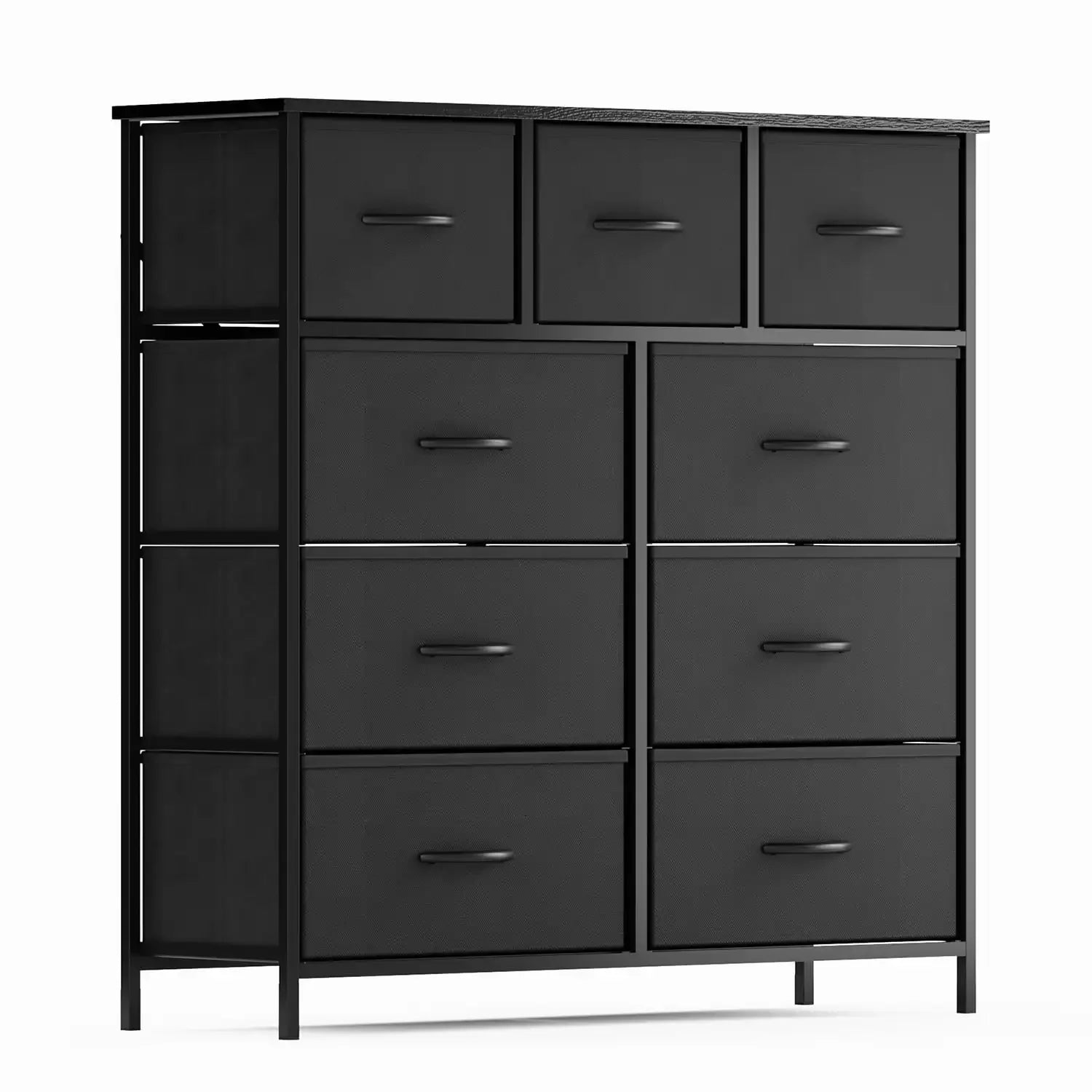 9 Drawer Fabric Dresser for Bedroom, Chest of Drawer Organizer Storage Cabinet for Closet, Entryway, Black