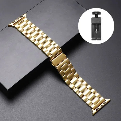 Stainless Steel Apple Watch Band - Metal Bracelet for 38-49mm Series 4-Ultra 2 | AlluCanFind