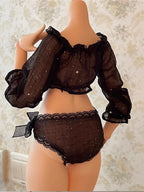 BJD Doll Clothes For 1/4 Dolls Sexy Underwear Set Off shoulder Top Underpants Dolls Clothing Accessories