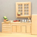 1/12 Dollhouses Kitchen Cabinet With Openable Door/Drawer Unfinished Miniature Furniture For Realistic Scene Display 15UB