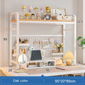 Bookcase With Grid Bookshelf Desktop Multi-layer Wrought Iron Shelf Student Computer Desk Table Hole Board Table Wooden Shelves