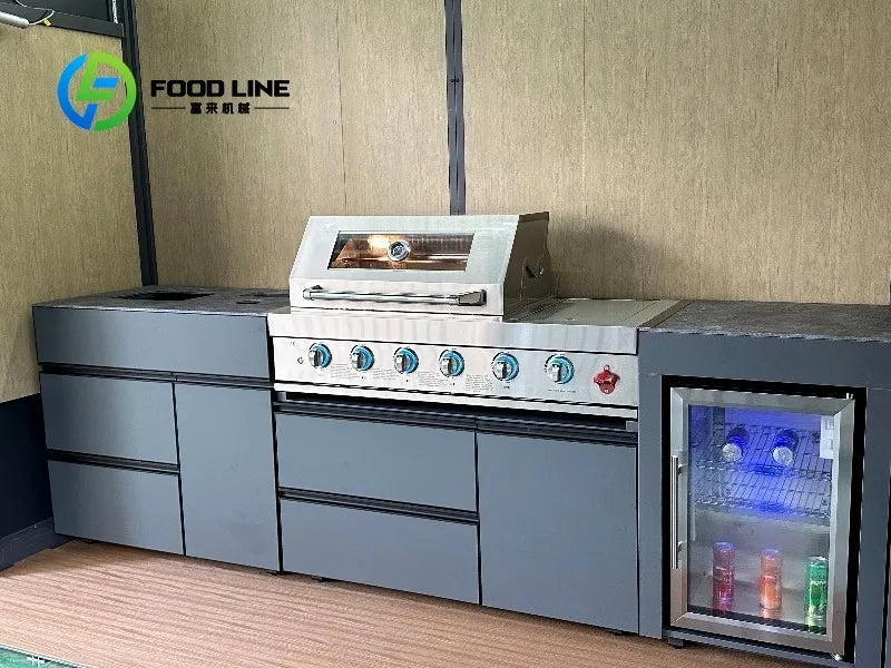 Complete Outdoor Kitchen Set With Multi Function Cabinets Ideal For Backyard Patio BBQ And Outdoor Cooking Entertainment Area