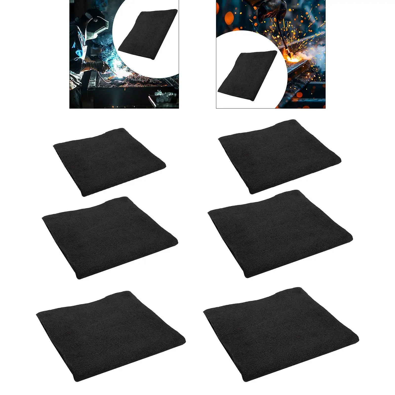 Fireproof Welding Blanket Heat Shield Black Flame Retardant Fabric Fire Resistant Pad