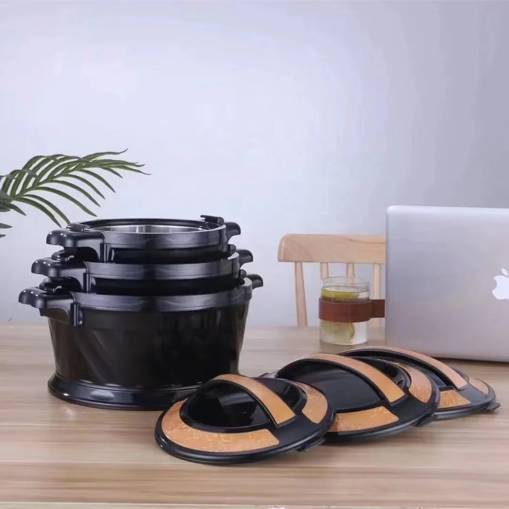 3 Pcs/Set 2.2/4.2/5.2L  Ramadan Street family gathering Large Capacity Food Warm Insulated Rice Bucket With Handle  Lunch Box