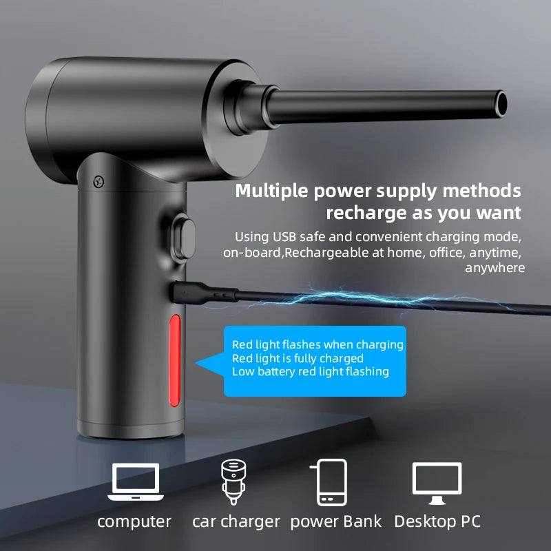 Xiaomi Youpin Wireless Air Duster 50000 RPM Dust Blowing Gun USB Compressed Air Blower Cleaning Computer Laptop Keyboard Camera