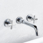 Brushed Golden Basin Faucet Wash Basin Sink Faucet Bathroom Basin Taps Wall Mounted Hot Cold Water Mixer Tap Bathtub Mixer