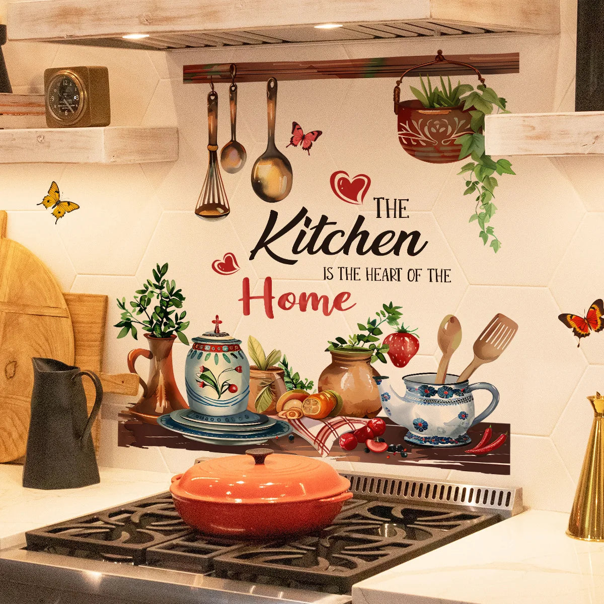 Hand drawn Kitchen Wall Stickers - Removable and Reusable Vinyl Stickers for Walls, Cabinets, Refrigerators | Contemporary Bakin