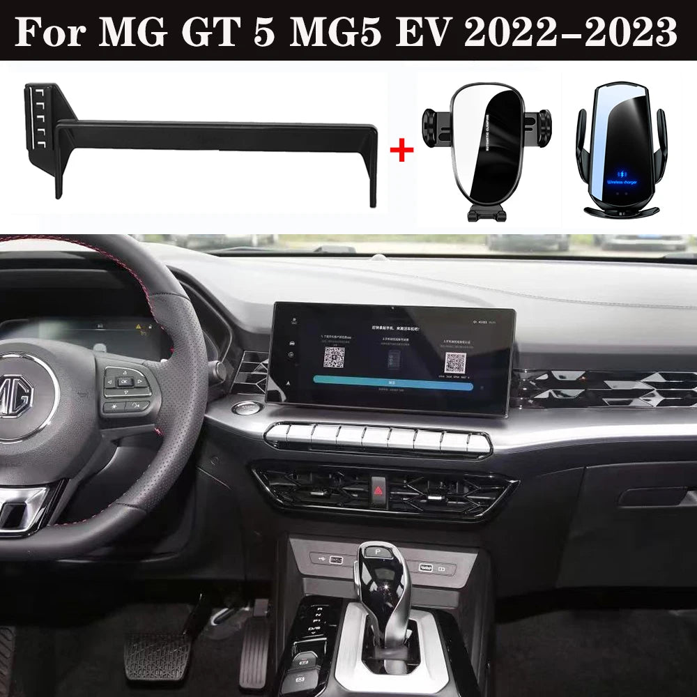 Car Phone Holder For MG5 GT  MG5 EV 2022-2023 10.25-inch Screen Panel Fixed Base 15W Wireless Charging Phone Holder Car Mount