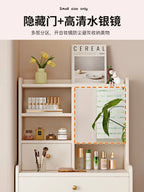 Bedroom Cream Style Dressing Table, Solid Wood Dressing Table, Small Bedside Table, Small Storage Cabinet Dressers for Bedroom