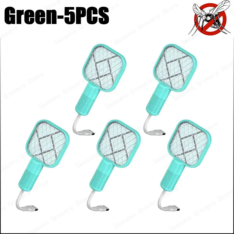 USB Mosquito Swatter Trap Electric Shock Mini Fly Bug Zapper UV Light Portable Insect Racket for Bedroom Pest Control