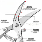 Kitchen Scissors Stainless Steel Chicken Bone Shears Duck Fish Seafood Cleaning Cook Tool, Multi-Purpose Kitchen Scissors