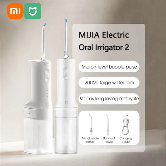 2025 NEW XIAOMI MIJIA Electric Oral Irrigator 2 MEO705 Portable Water Flosser 200mL 3-Mode Tooth Cleaner Micron-level Bubble