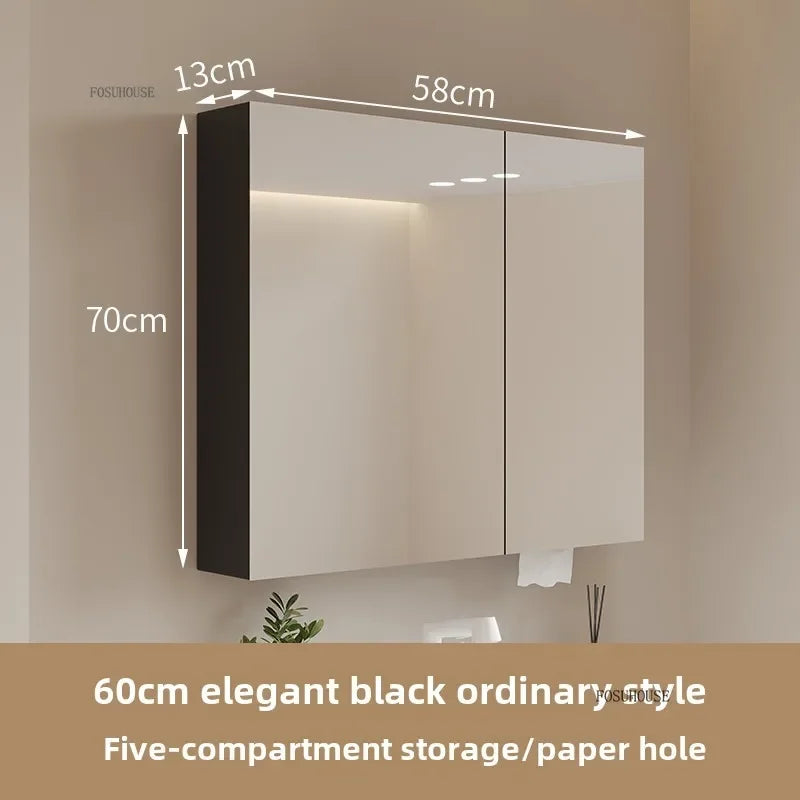 Bathroom Wall Mounted Mirror Cabinet Modern Smart Bathroom Cabinets with Mirror Creative Bathroom Storage Cabinet Home Furniture