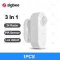 24G Zigbee Human Presence Sensor +PIR Motion Detector +Luminosity Detection Battery Powered Support Zigbee2mqtt Home Assistant