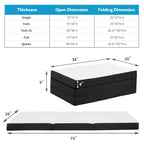 Three-Fold Portable Floor Bed