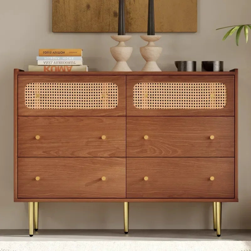 Dresser for Bedroom,Chest of Drawers, 6 Drawer Dresser,Floor Storage Drawer Cabinet for Home Office,for indoor bedroom furniture