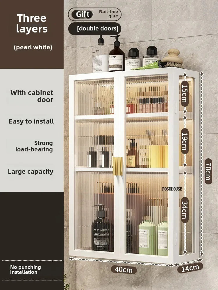 Japanese Acrylic Bathroom Cabinet Wall-mounted Mirror Box Transparent Bathroom Cabinets with Storage Rack Bathroom Furniture