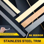 10cm Wide Gold Wall Sticker Strip Stainless Steel Flat Self Adhesive Living Room Decoration Mirrors for Home Wall Edge Strip