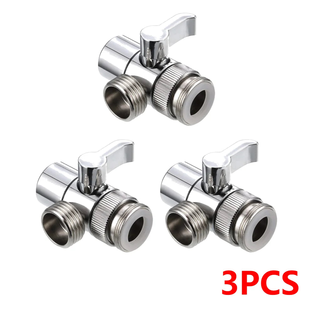 3 Way Switch Faucet 1/2 Valve Adapter Shower Diverter Valve Bathroom Faucet Shower Tap Connector Splitter Bathroom Accessories